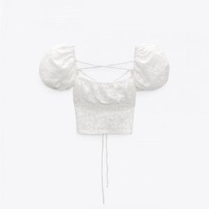 ZARA Crop Top with Puff Sleeves - size M